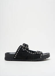 Mules/sabots nubuck talon plat jusqu'à 3cm noir L'ATELIER TROPÉZIEN femme