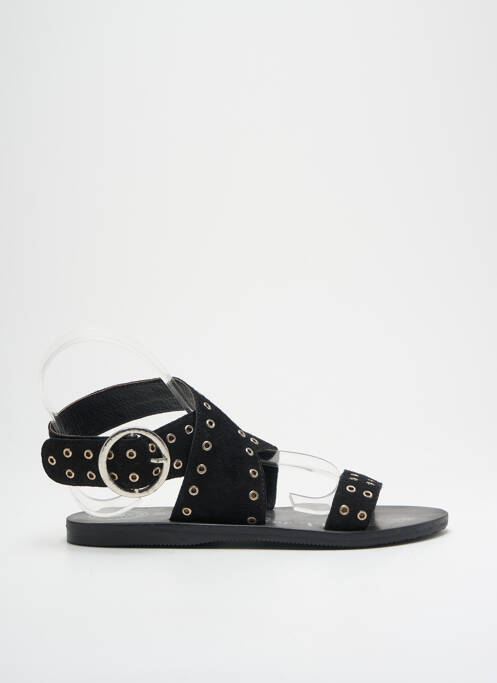 Sandales/nu pieds tissage satiné talon plat jusqu'à 3cm noir L'ATELIER TROPÉZIEN femme