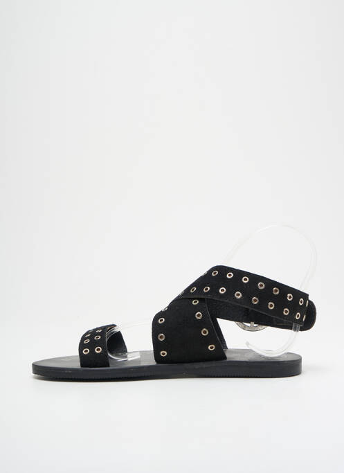 Sandales/nu pieds tissage satiné talon plat jusqu'à 3cm noir L'ATELIER TROPÉZIEN femme