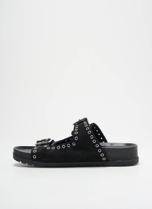 Mules/sabots tissage satiné talon plat jusqu'à 3cm noir L'ATELIER TROPÉZIEN femme