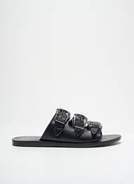 Mules/sabots tissage satiné talon plat jusqu'à 3cm noir L'ATELIER TROPÉZIEN femme