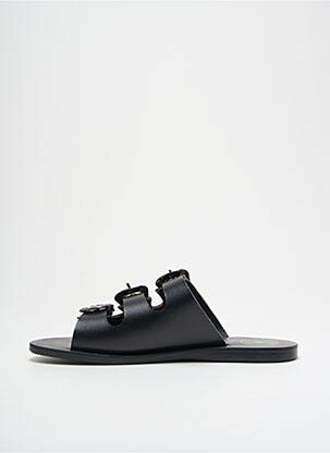 Mules/sabots tissage satiné talon plat jusqu'à 3cm noir L'ATELIER TROPÉZIEN femme