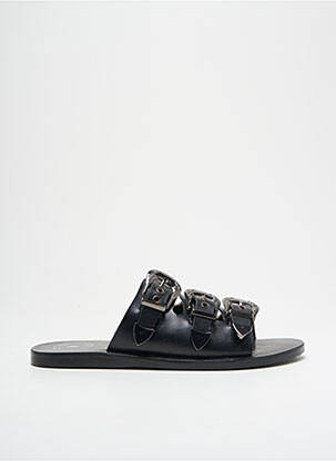 Mules/sabots matière lisse talon plat jusqu'à 3cm noir L'ATELIER TROPÉZIEN femme