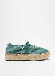 Espadrilles fermeture lacets talon de 4 à 6cm vert NATURAL WORLD femme