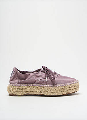 Espadrilles fermeture lacets talon de 4 à 6cm violet NATURAL WORLD femme