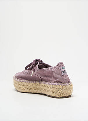 Espadrilles fermeture lacets talon de 4 à 6cm violet NATURAL WORLD femme