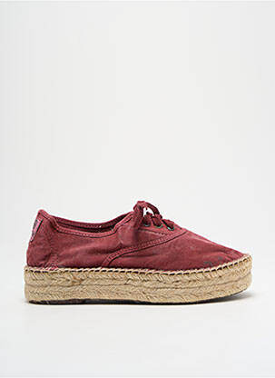 Espadrilles fermeture lacets talon de 4 à 6cm violet fonce NATURAL WORLD femme