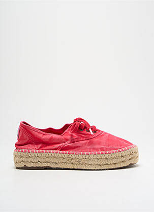 Espadrilles fermeture lacets talon de 4 à 6cm rose NATURAL WORLD femme