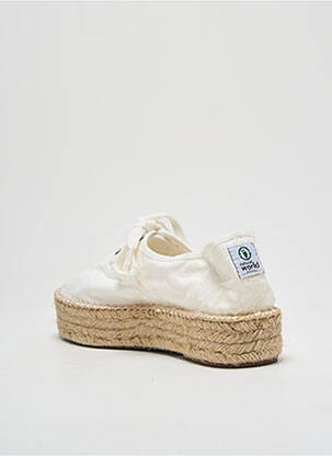 Espadrilles fermeture lacets talon de 4 à 6cm blanc NATURAL WORLD femme