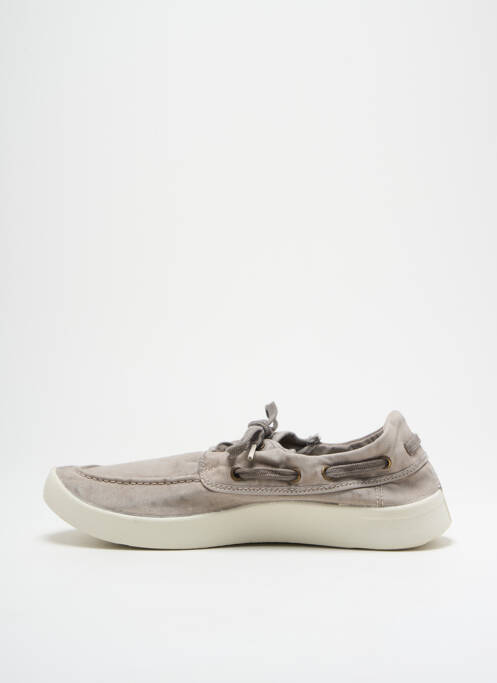 Chaussures bâteau bout rond bout rond gris NATURAL WORLD homme