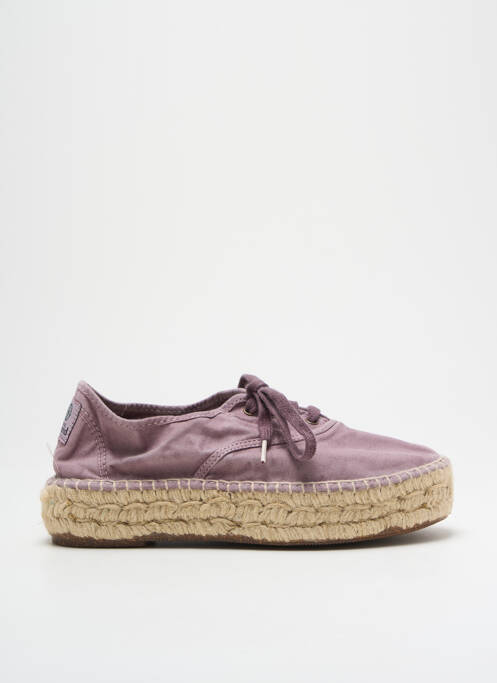 Espadrilles fermeture lacets talon de 4 à 6cm violet NATURAL WORLD femme
