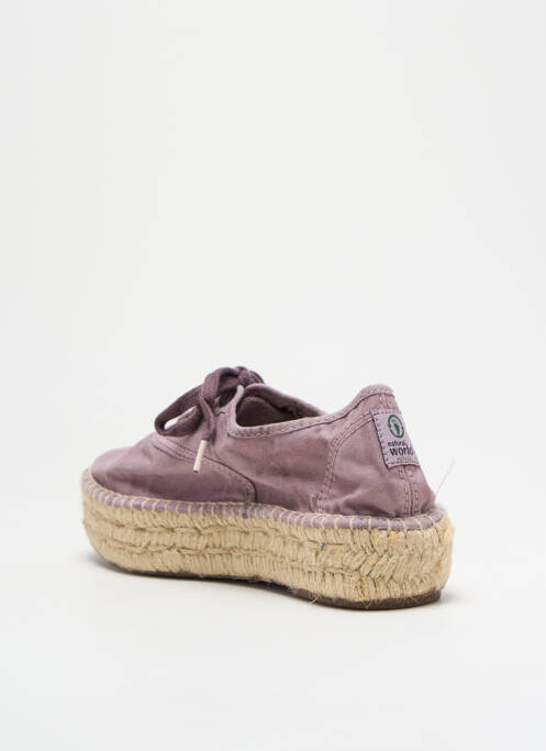 Espadrilles fermeture lacets talon de 4 à 6cm violet NATURAL WORLD femme
