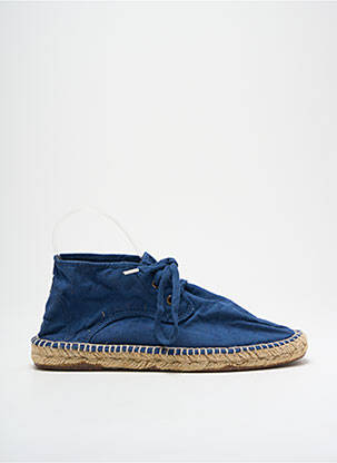 Espadrilles fermeture lacets bout rond bleu NATURAL WORLD homme
