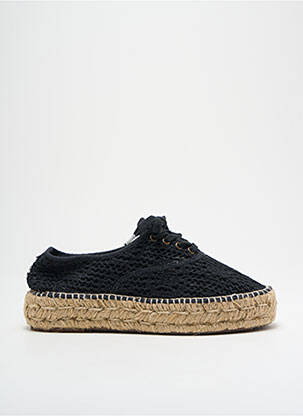 Espadrilles fermeture lacets talon de 4 à 6cm noir NATURAL WORLD femme