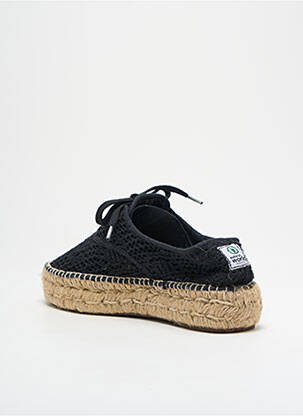Espadrilles fermeture lacets talon de 4 à 6cm noir NATURAL WORLD femme