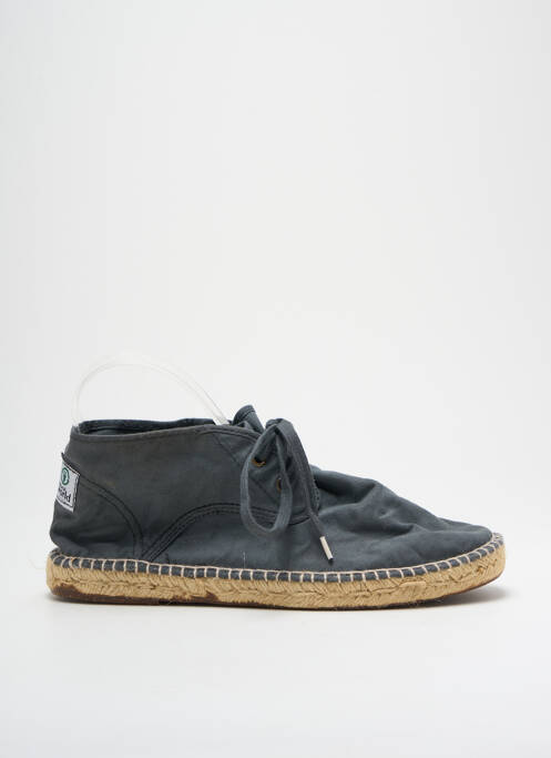 Espadrilles fermeture lacets bout rond gris NATURAL WORLD homme