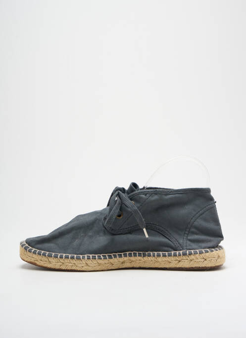 Espadrilles fermeture lacets bout rond gris NATURAL WORLD homme