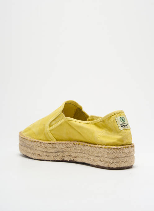 Espadrilles plateforme talon de 4 à 6cm jaune NATURAL WORLD femme