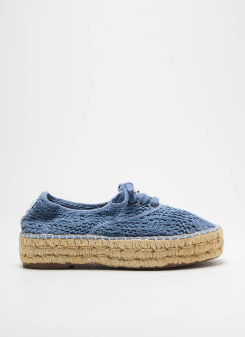 Espadrilles fermeture lacets talon de 4 à 6cm bleu NATURAL WORLD femme