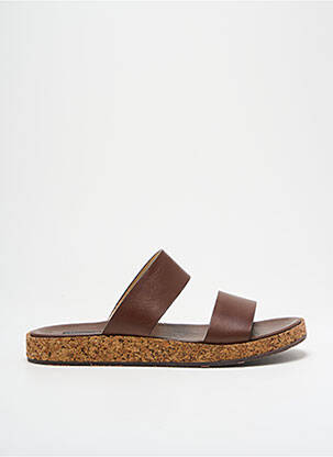 Mules/sabots matière lisse talon plat jusqu'à 3cm marron NEOSENS femme