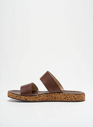 Mules/sabots tissage satiné talon plat jusqu'à 3cm marron NEOSENS femme