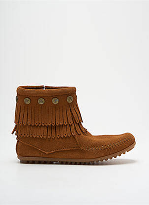 Bottines/boots fermeture zippée talon plat jusqu'à 3cm marron MINNETONKA femme