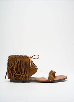 Sandales/nu pieds bout ouvert talon plat jusqu'à 3cm marron MINNETONKA femme