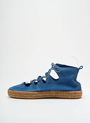 Espadrilles nubuck talon plat jusqu'à 3cm bleu IPPON VINTAGE femme