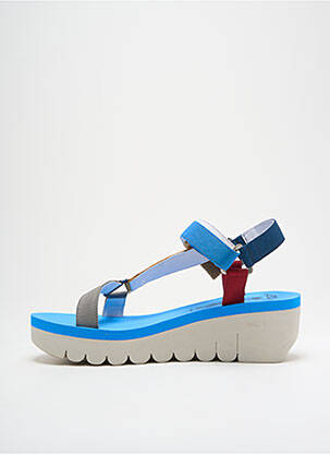 Sandales/nu pieds talon compensé talon de 4 à 6cm bleu FLY LONDON femme