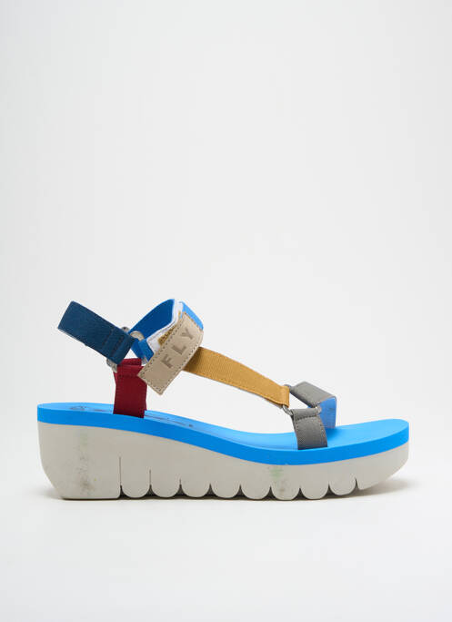 Sandales/nu pieds talon compensé talon de 4 à 6cm bleu FLY LONDON femme