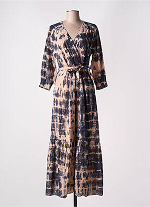 Robe longue manches longues manches longues bleu MAISON HOTEL femme