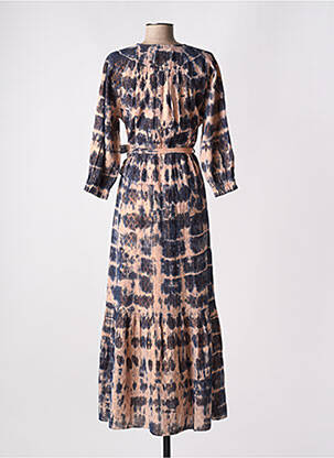Robe longue manches longues manches longues bleu MAISON HOTEL femme