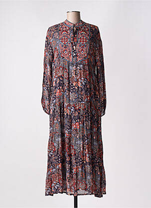 Robe longue manches longues manches longues bleu MAISON HOTEL femme