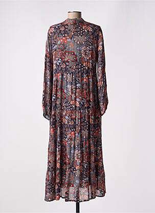 Robe longue manches longues manches longues bleu MAISON HOTEL femme