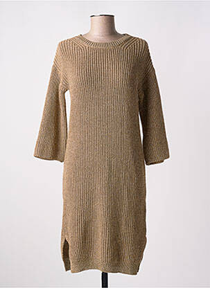 Robe mi-longue manches longues manches longues or GEISHA femme