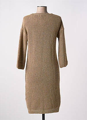 Robe mi-longue manches longues manches longues or GEISHA femme