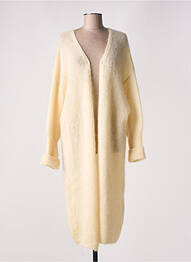 Gilet manches longues maille maille poilu beige MOMENT femme