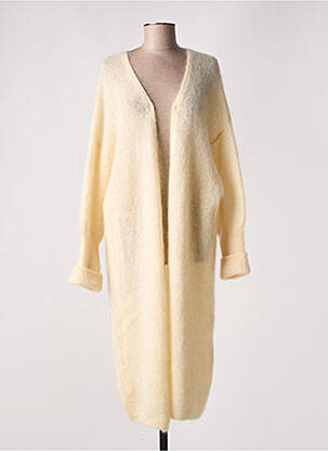 Gilet manches longues maille maille poilu beige MOMENT femme