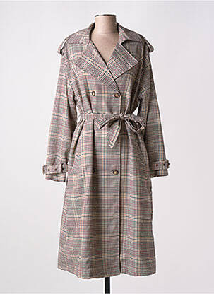 Manteau long coupe cintrée sans capuche marron NEKANE femme