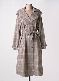 Manteau long coupe cintrée sans capuche marron NEKANE femme