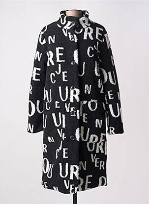 Manteau long coupe droite sans capuche noir GEISHA femme