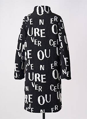 Manteau long coupe droite sans capuche noir GEISHA femme