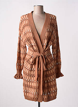 Gilet manches longues coupe cintrée orange NEKANE femme