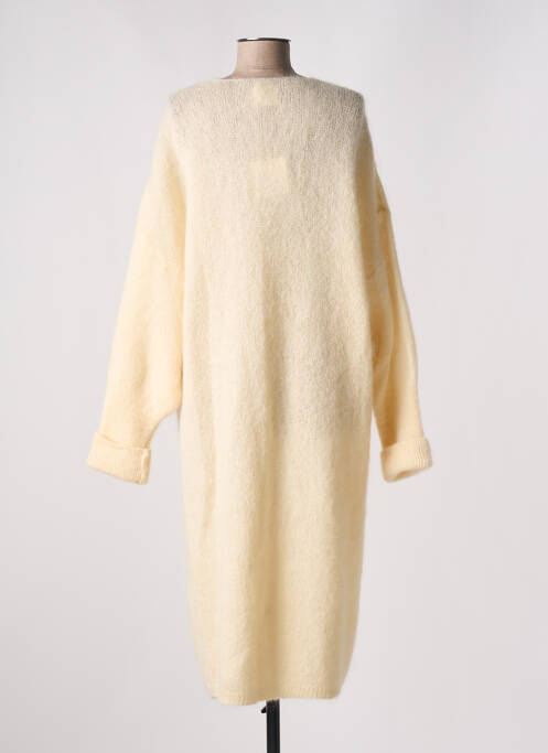 Gilet manches longues maille maille poilu beige MOMENT femme
