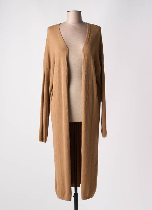 Gilet manches longues marron GEISHA pour femme