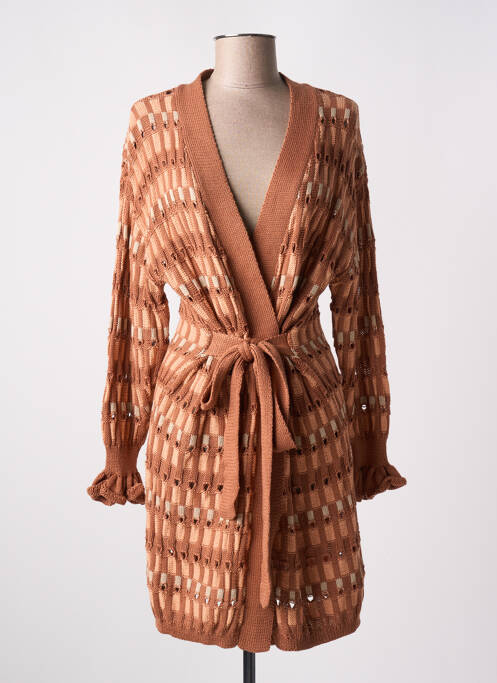 Gilet manches longues orange NEKANE pour femme