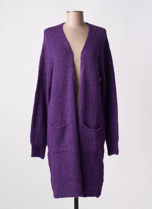 Gilet manches longues violet GEISHA pour femme