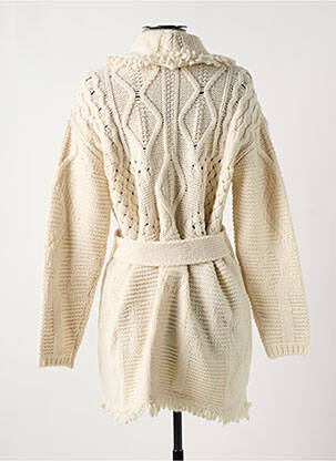 Gilet manches longues col châle beige MAISON HAUSSMANN femme