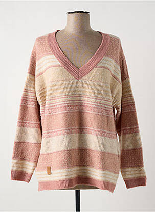 Pull coupe cintrée manches longues rose NEKANE femme