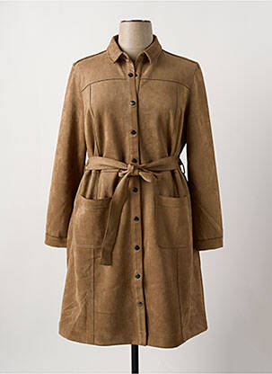 Manteau long coupe cintrée sans capuche marron STREET ONE femme